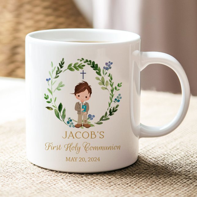 Boy First Holy Communion Favor Ceramic Mug 11 oz (Créateur téléchargé)