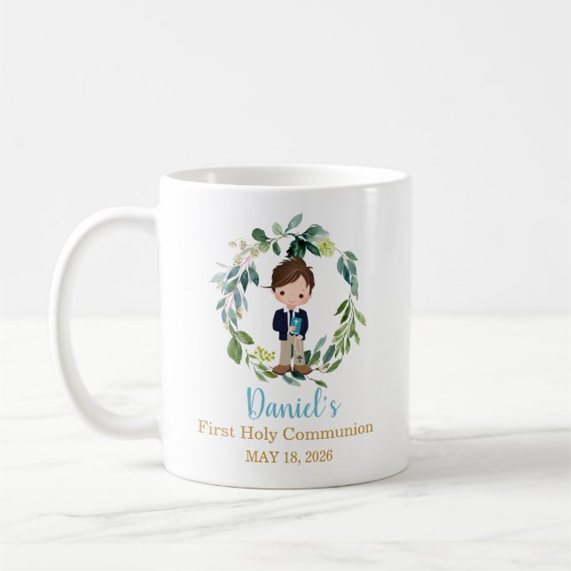 Boy First Holy Communion Favors Mug Keepsake (Gauche)