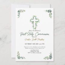 Boy First Holy Communion Invitation