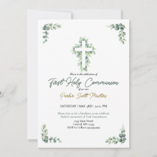 Boy First Holy Communion Invitation