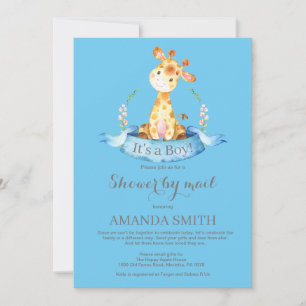 Boy Giraffe Baby shower par Mail Invitation