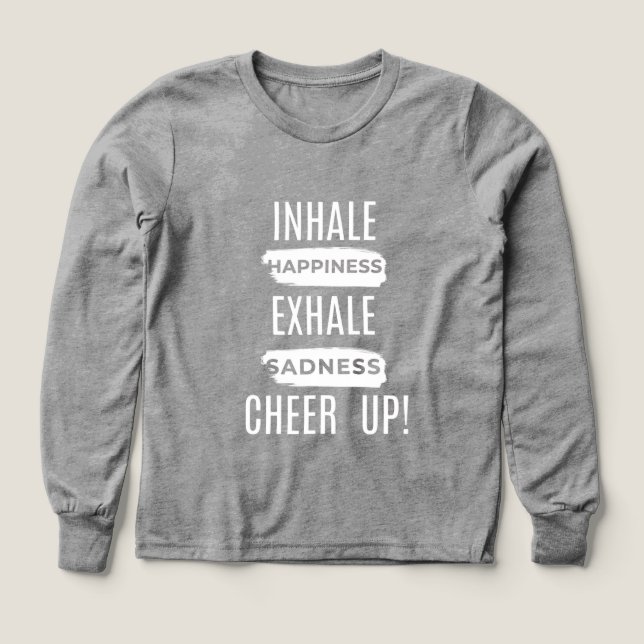 BOY KIDS INHALE AND EXHALE CHEER UP LONG SLEEVE  (Motif recto)
