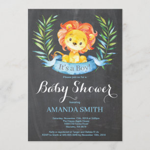 Boy Lion Baby shower Invitation Tableau de bord