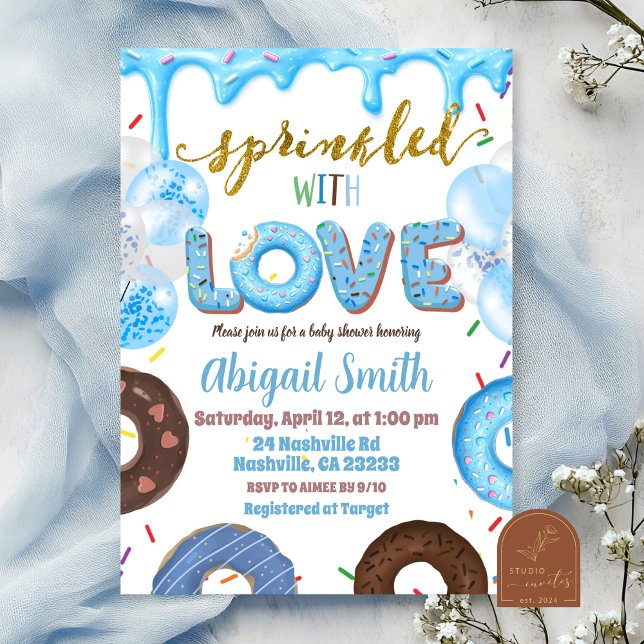 Boy Pastel Donut Sprinkled with Love Invitation (Créateur téléchargé)