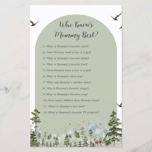 Boy Pine Tree Forest Mountain Qui connaît maman mi (Devant)