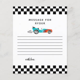 Boy Race Car Anniversaire Fête Heure Capsule Note