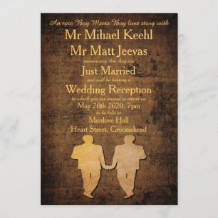 Boy Rencontre Boy Gay Wedding Réception Invitation