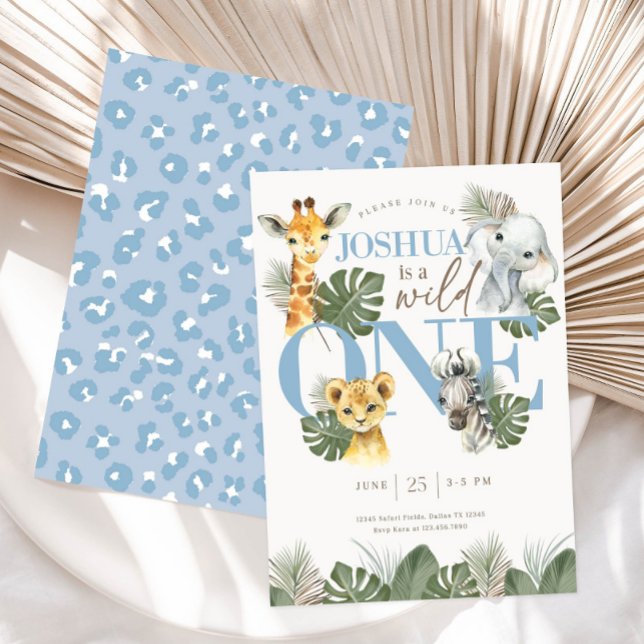Boy Wild One Safari Anniversaire Invitation Jungle (Créateur téléchargé)