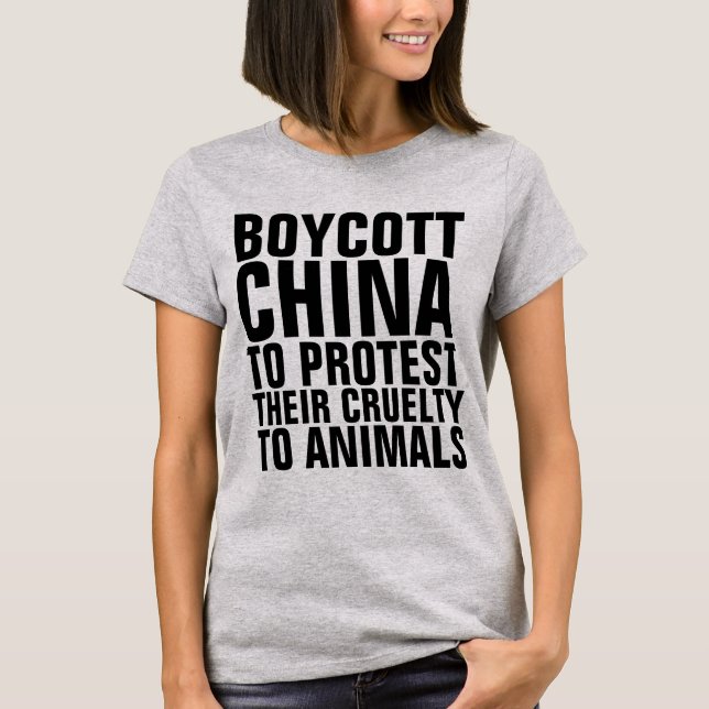 BOYCOTT CHINE POUR PROTESTER CONTRE LES T-SHIRTS D (Devant)