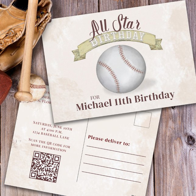 Boys Anniversaire Fête Baseball Custom Invitation (Créateur téléchargé)