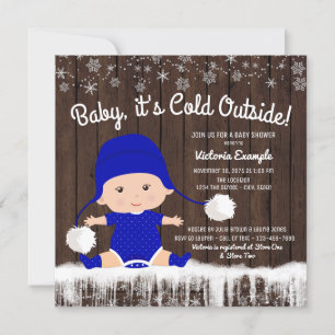 Boys Baby son froid dehors Baby shower Invitation
