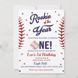 Boys Baseball 1er anniversaire Invitation