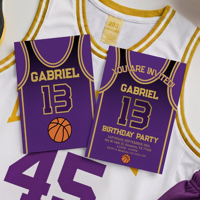 Boys Basketball 13 Anniversaire Fête Invitation (Créateur téléchargé)