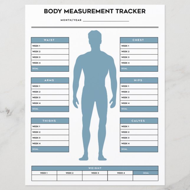 Boys Body Measurements Tracker Weight Loss Chart (Devant)