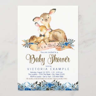 Boys Deer Baby Shower Invitations