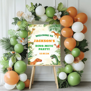 Boys Dinosaur Anniversaire Poster de bienvenue