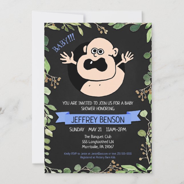 Boys Fun Baby shower Invitation (Devant)