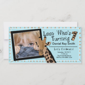 Boys Giraffe Première fête d'anniversaire Invitati