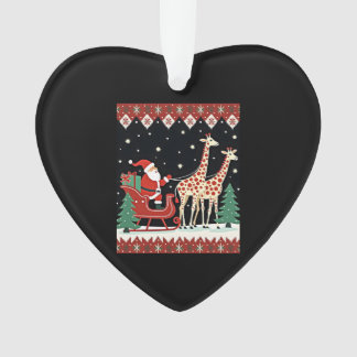 Boys Girls Santa Claus Riding Giraffe Sleigh Ugly 