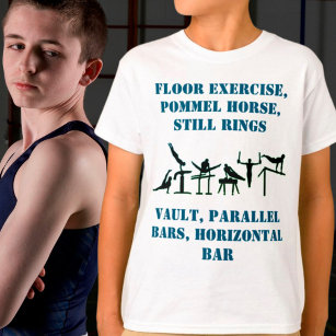 Boys Gymnastique Événements T-Shirt avec son nom s