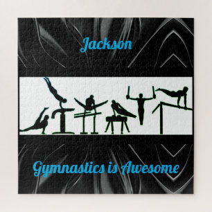 Boys Gymnastique Puzzle avec son nom!