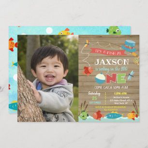 Boy's His O-fish-al 1er anniversaire Invitations