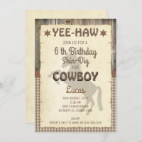 Boys Horse Wild West Anniversaire Fête Invitation