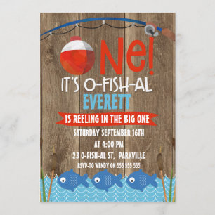 Boy's its O-fish-al 1st Birthday Invitation