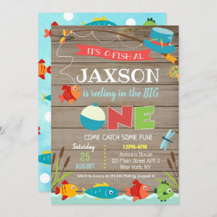 Boy's its O-fish-al 1st Birthday Invitations