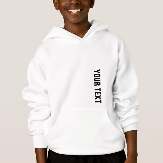 Boys Kids White Sweat - shirt à capuche Sweatshirt (Devant)