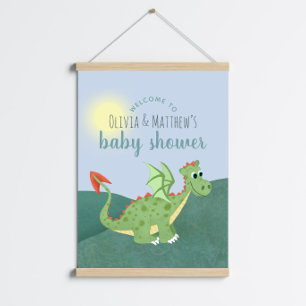 Boys mignon magique Dragon Baby shower Affiche de