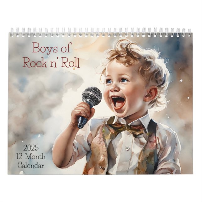 Boys of Rock and Roll 2025 Calendrier 12 mois (Protection)