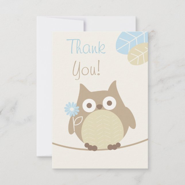 Boys Owl Merci Baby shower (Devant)