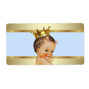 Boys Prince Baby shower Étiquette bouteille d'eau