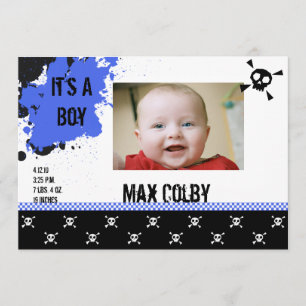 Boy's Punk Rock Faire-part de naissance