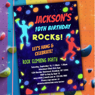 Boys Rock Escalade Anniversaire Fête Invitation