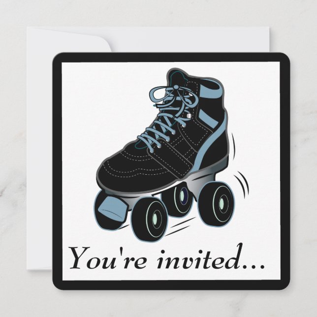 Boys Roller Skating Invitation à la fête d'anniver (Devant)