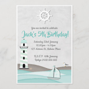 Boys Sail Invitation Bateau invitation de fête d'a