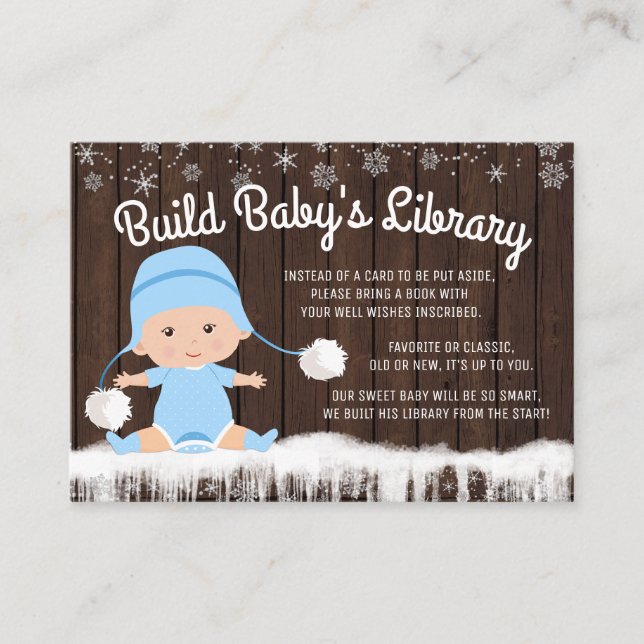 Boys Snowflake Apportez une carte Baby shower livr (Devant)