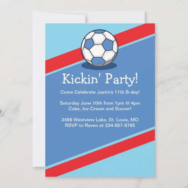 Boys Soccer Thème Anniversaire Invitations de fête (Devant)