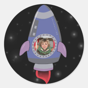Boys Space Rocket Ship Sticker Étiquette
