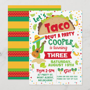 Boys Taco Bout Une fête Invitation d'anniversaire