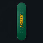 Boys Varsity Green Skateboard Personalized Name<br><div class="desc">This Boys Varsity Skateboard Personalized Name Skateboard features a bold varsity-style design with a striking green color palette and sporty graphics. Perfect for skaters who love a strong athletic look, this board can be customized with a name to create a unique and meaningful gift. Ideal for birthdays, holidays, or anytime...</div>