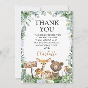 Boys Woodland Carte de remerciements de Baby showe
