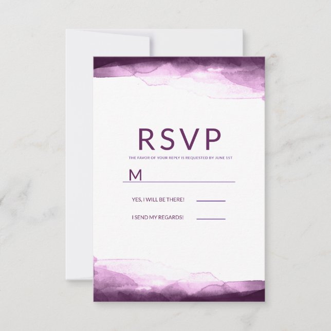 Boysenberry Purple Aquarelle Chic Moderne RSVP (Devant)