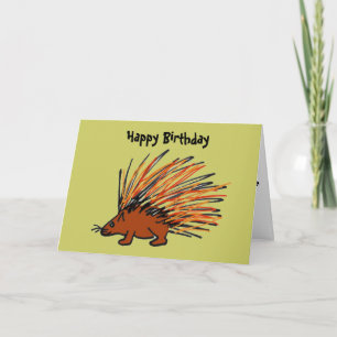 BQ - Funny Porcupine Carte d'anniversaire