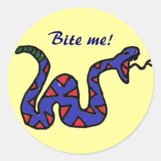 BR- Bite me serpent caricature autocollant