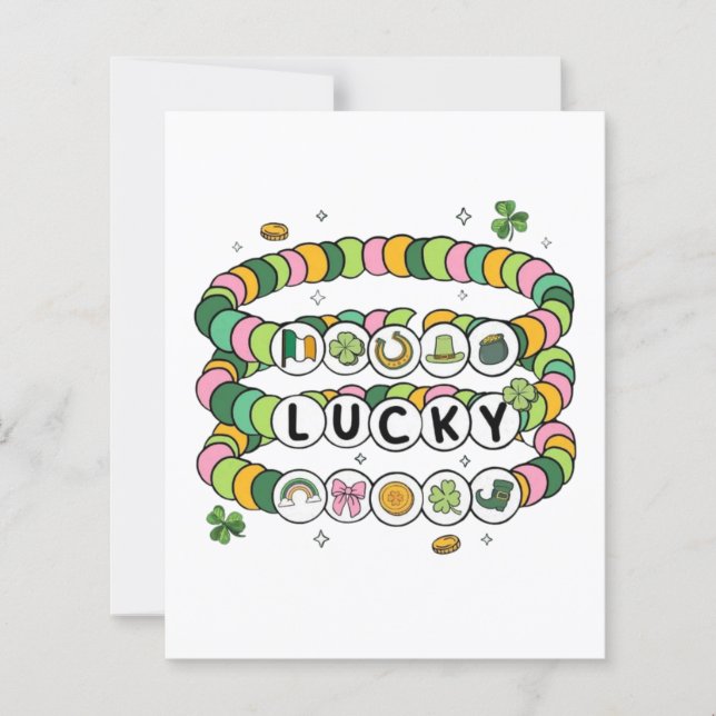 Bracelet à perles Lucky St. Patrick’s Day Design (Devant)