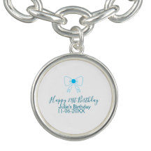 Bleu arc heureux 21e anniversaire nom date petite 