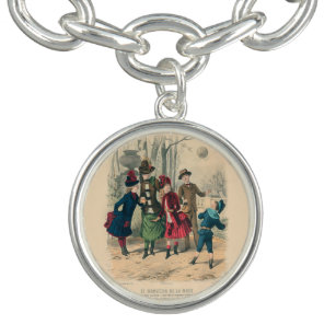 Bracelet Avec Breloques Enfants Famille Antique Victorienne Enfant